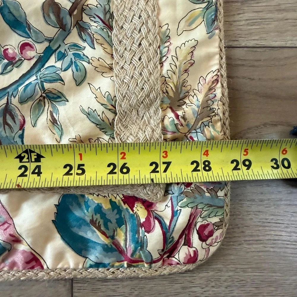 Vtg Ralph Lauren Home King Floral Cotton Pillow Sham Pair Jute Tangier Old Money